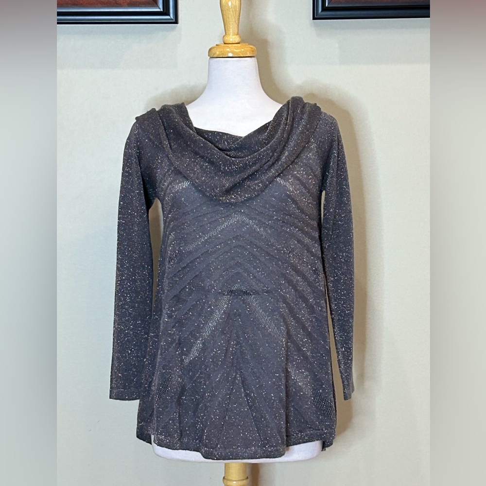 Umgee | Size Large Gray Cowl Neck Sweater with Long Sleeves